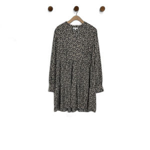 Ophelia Roe Womens Mini Dress Size 1X Long Sleeve V-neck Flowey Black